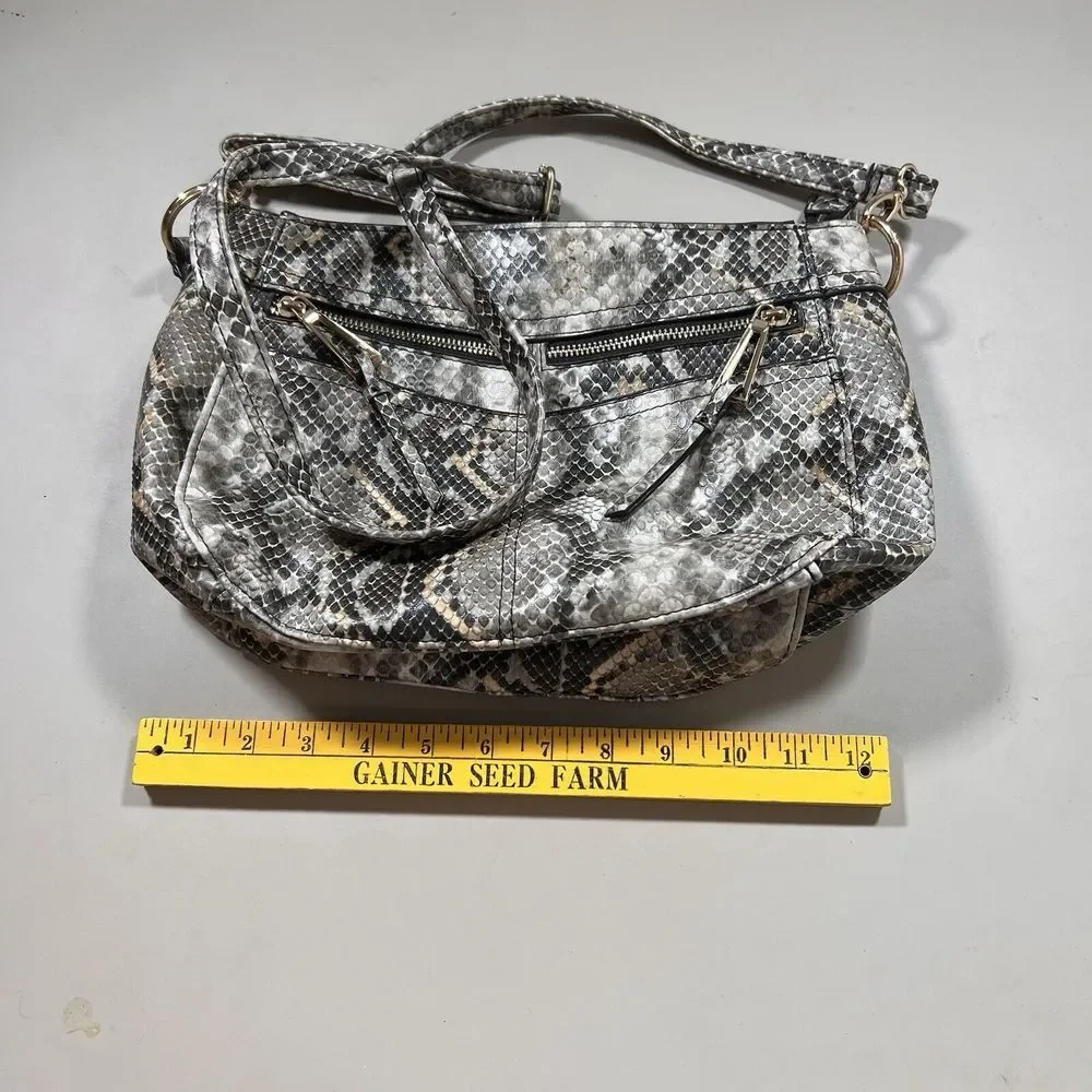 Jessica Simpson Faux Snake Skin Shoulder Bag Cross Body Purse Medium‎ Size